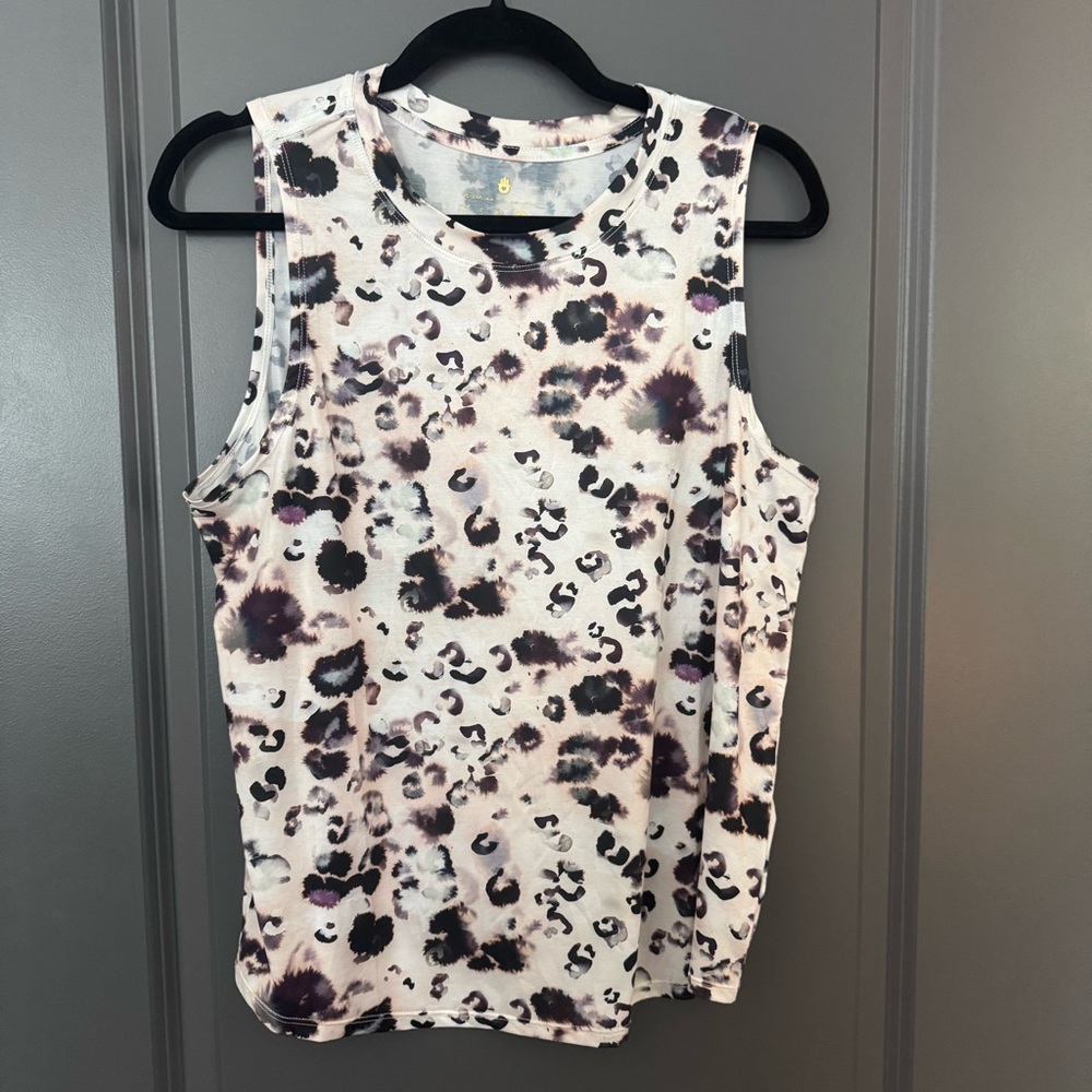 NWOT Spiritual Gangster Black and White Leopard Athletic Muscle Tank